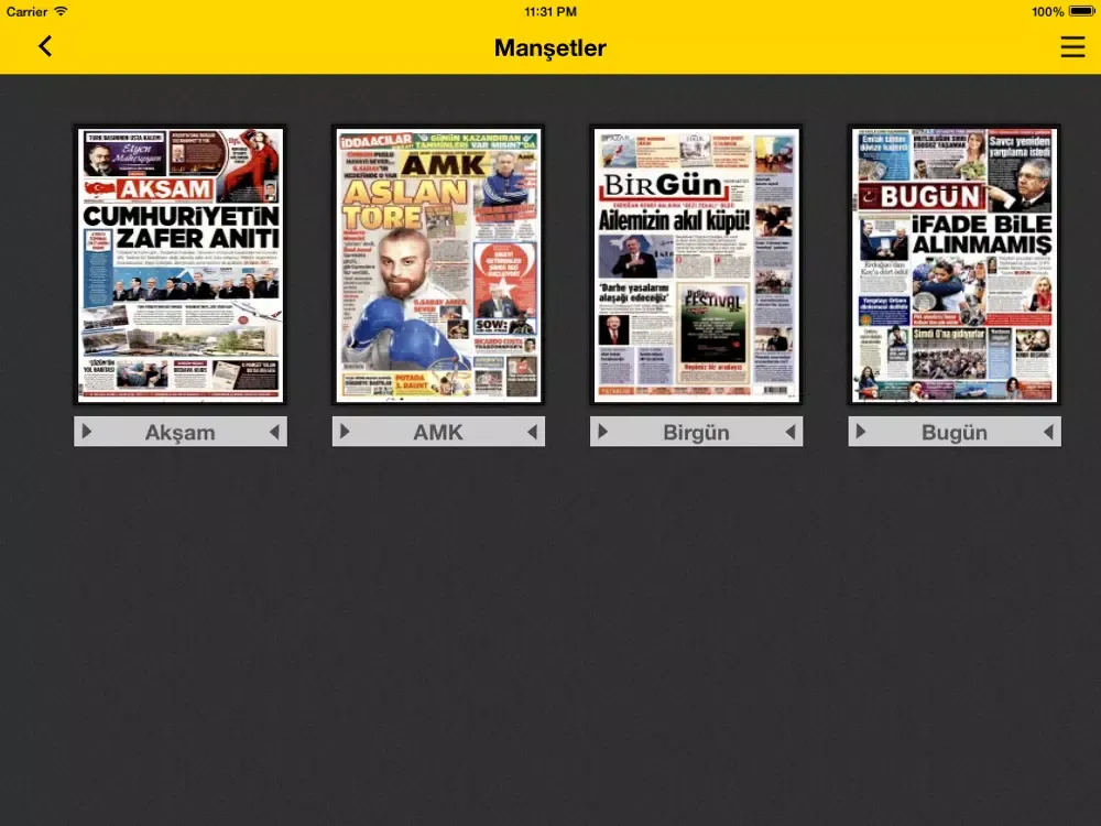 Скриншоты Gazetelerim iPad 