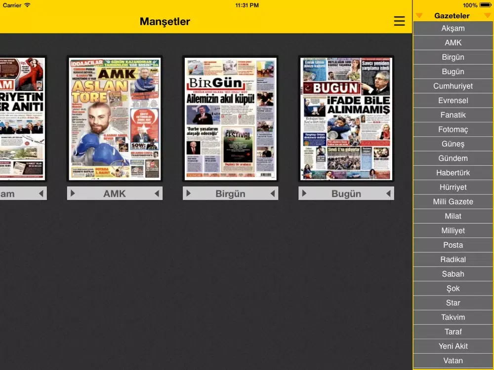 Скриншоты Gazetelerim iPad 