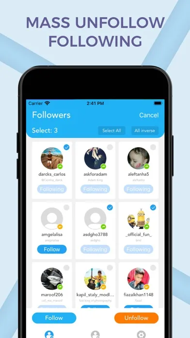 Ảnh chụp màn hình của Followers Clean for Unfollower