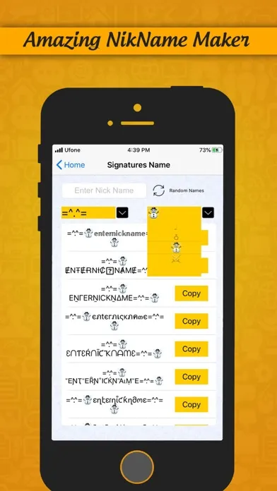 Zrzuty ekranu Fancy Nick Name Generator