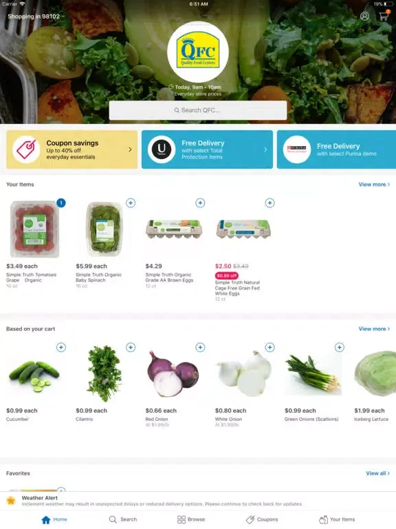 QFC Delivery iPad  스크린샷