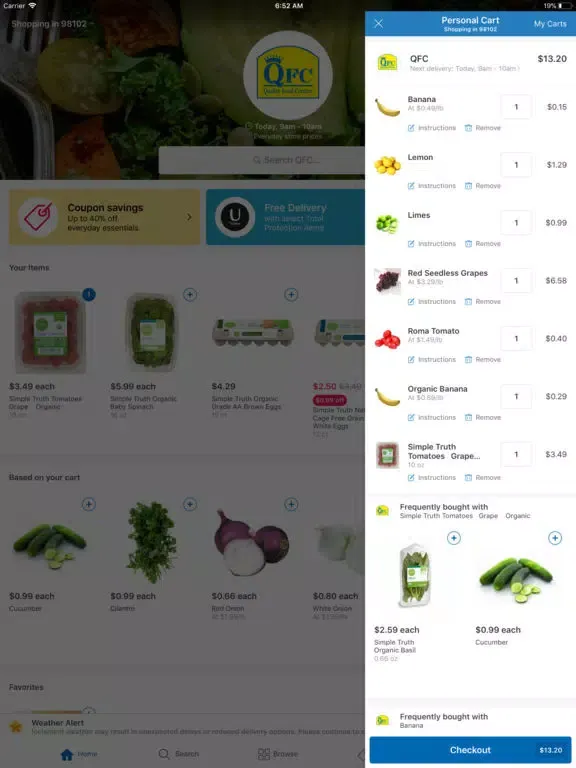 QFC Delivery iPad  스크린샷