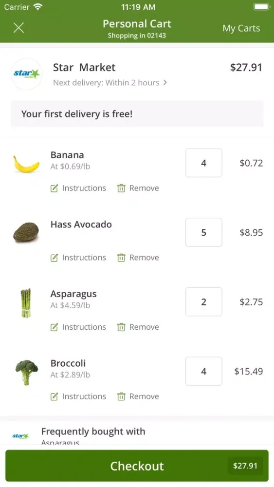 Ảnh chụp màn hình của Star Market Rush Delivery