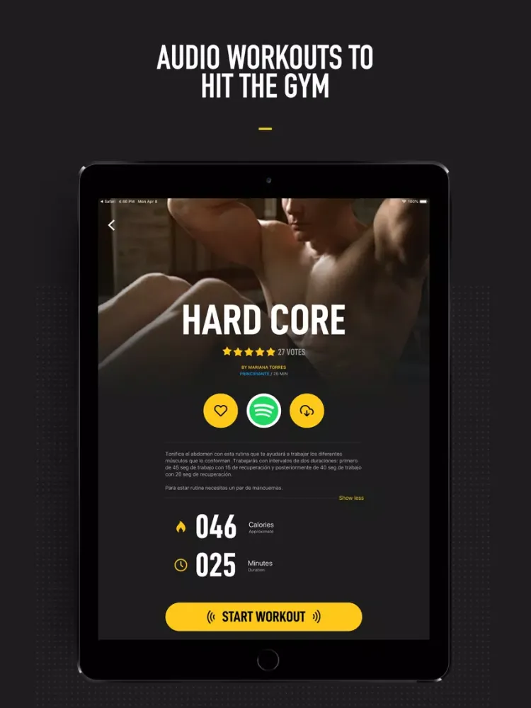 Tangkapan skrin InstaFit Gym: Audio workouts iPad 