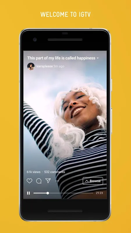 Capturas de pantalla de IGTV
