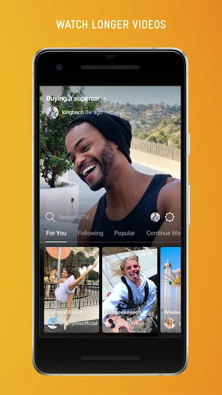 Capturas de pantalla de IGTV