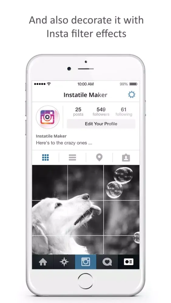 Capturas de tela do IG Tile Maker: Grid Filtered Banner for Instagram