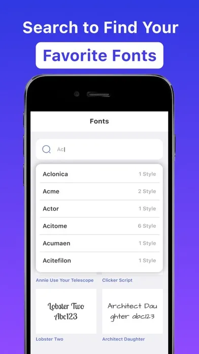 Fonts - Find, install any font स्क्रीनशॉट