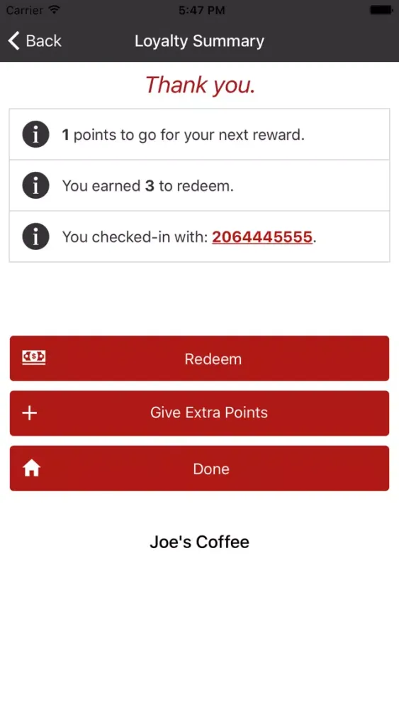 Ảnh chụp màn hình của Instaloyal Loyalty Program App