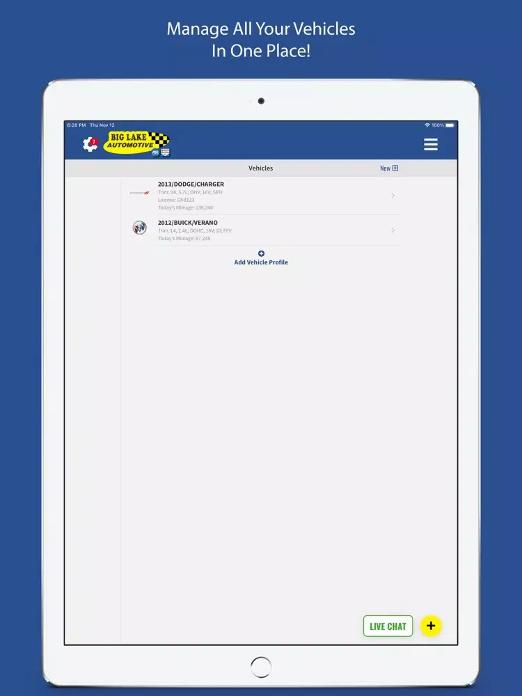 Скриншоты Big Lake Automotive iPad 