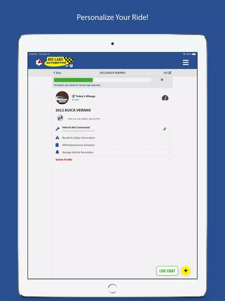 Скриншоты Big Lake Automotive iPad 