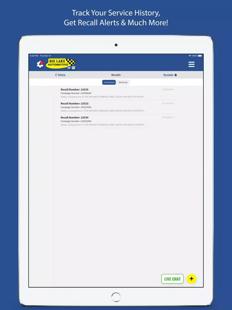 Скриншоты Big Lake Automotive iPad 