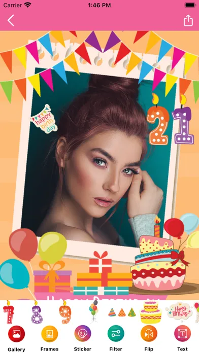 Capturas de tela do Birthday Photo Frames - WA