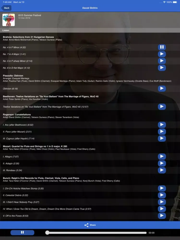 David Shifrin iPad  Screenshots