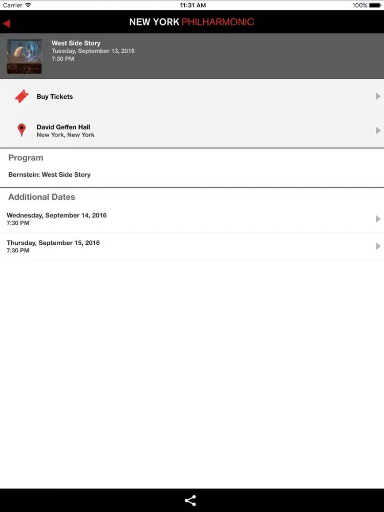 New York Philharmonic iPad  Ekran Görüntüleri