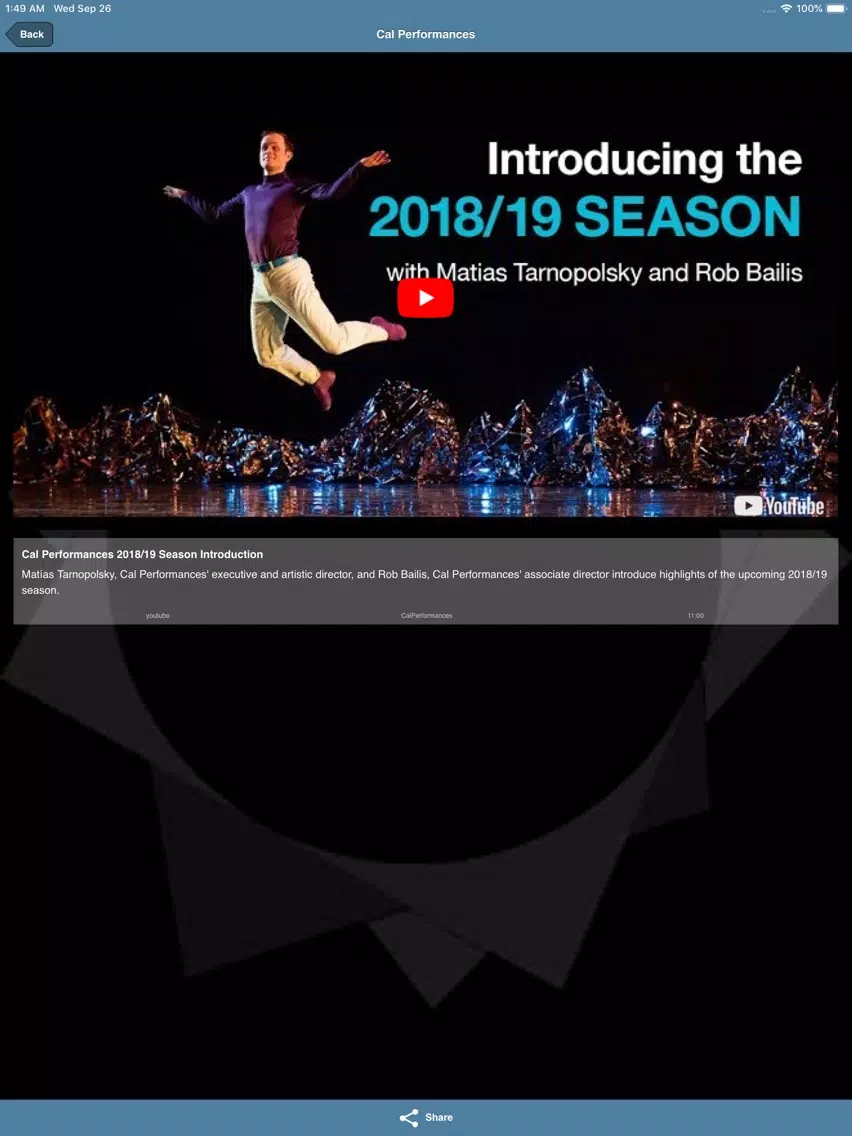 Cal Performances iPad  スクリーンショット