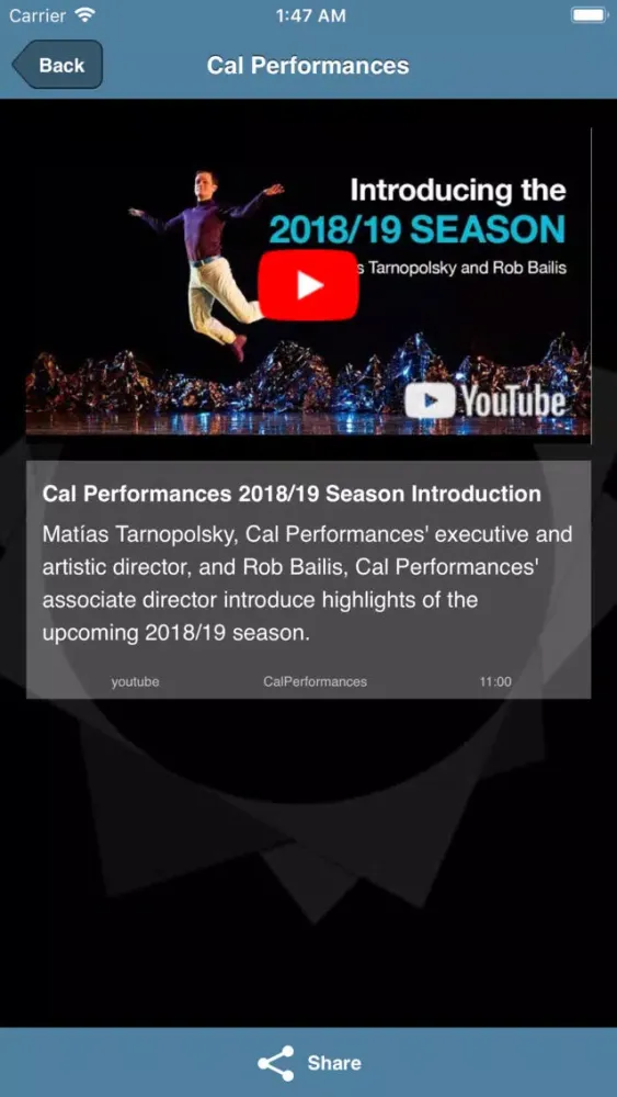 Tangkapan skrin Cal Performances