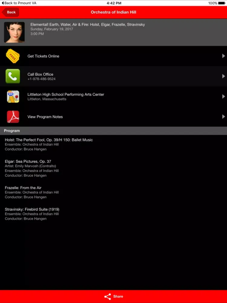 Capturas de tela do Orchestra of Indian Hill iPad 