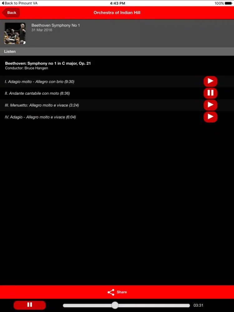 Capturas de tela do Orchestra of Indian Hill iPad 