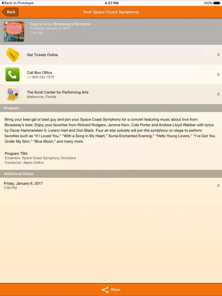 Screenshot di Space Coast Symphony iPad 
