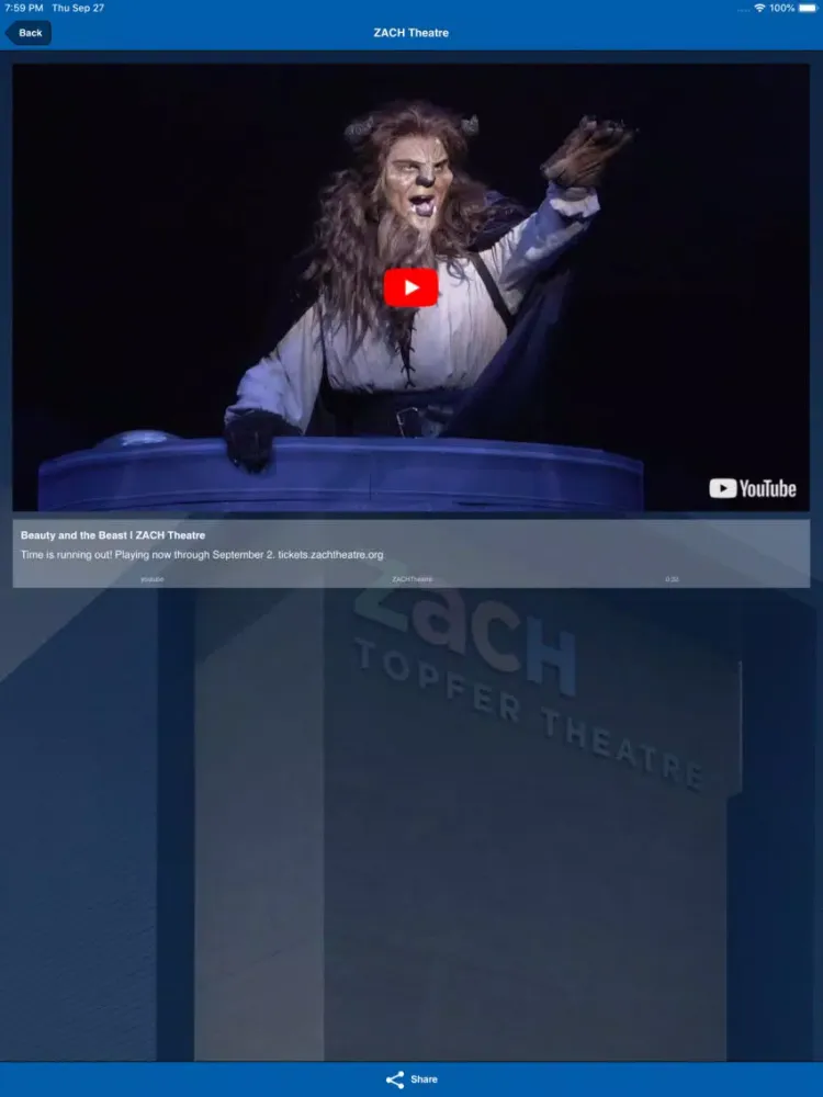 ZACH Theatre iPad 应用截图