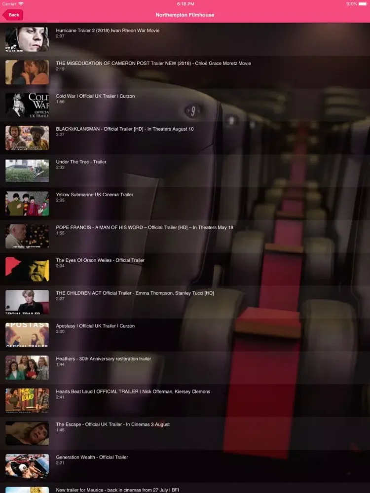 Northampton Filmhouse iPad  Screenshots