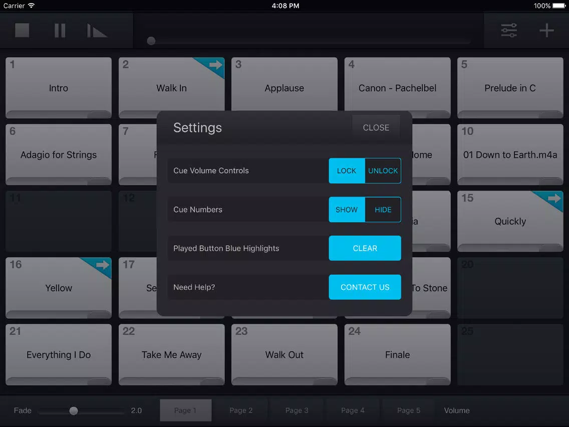 Zrzuty ekranu SoundCue iPad 