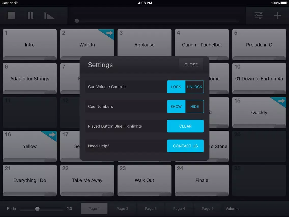 SoundCue iPad  스크린샷