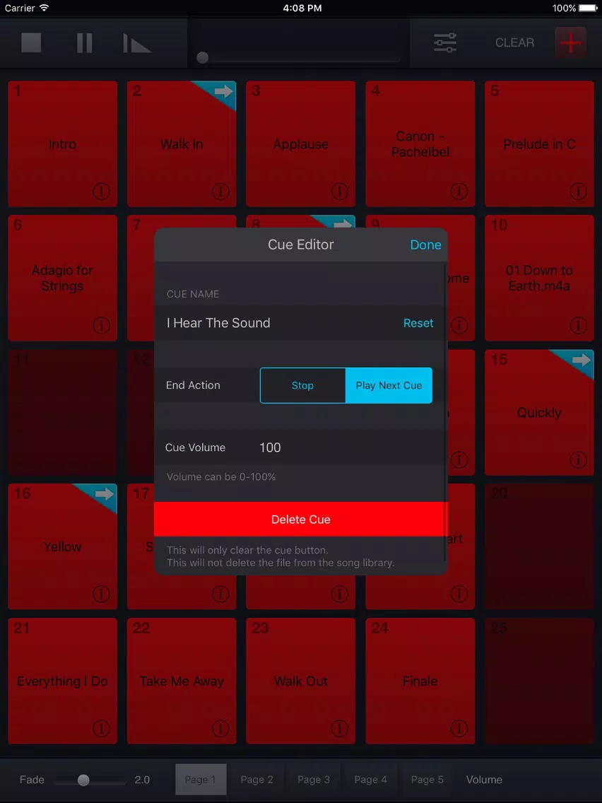 Zrzuty ekranu SoundCue iPad 