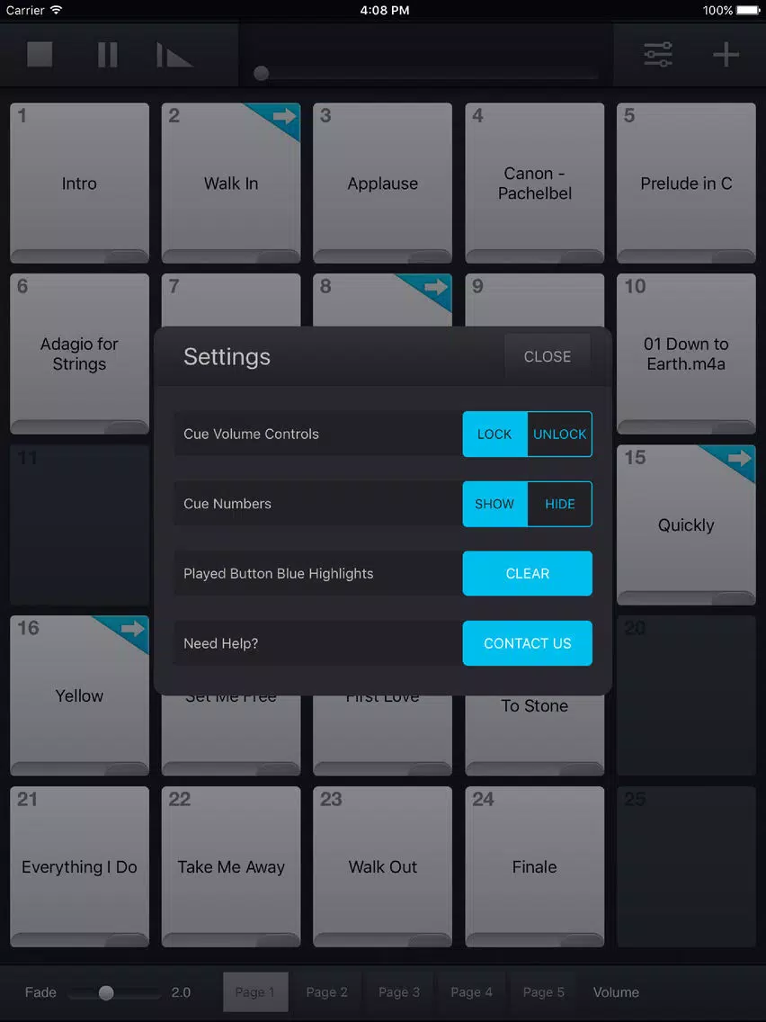 Zrzuty ekranu SoundCue iPad 