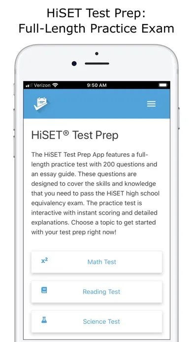 ภาพหน้าจอของ HiSET® Test Prep