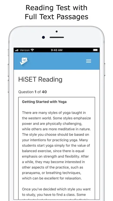 ภาพหน้าจอของ HiSET® Test Prep