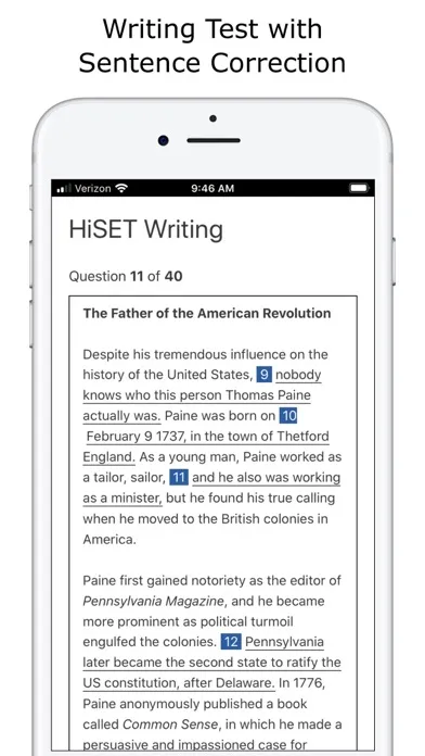 ภาพหน้าจอของ HiSET® Test Prep