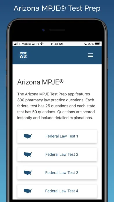 ภาพหน้าจอของ MPJE Arizona Test Prep