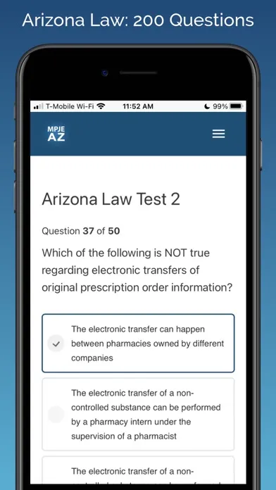 ภาพหน้าจอของ MPJE Arizona Test Prep