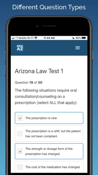 ภาพหน้าจอของ MPJE Arizona Test Prep