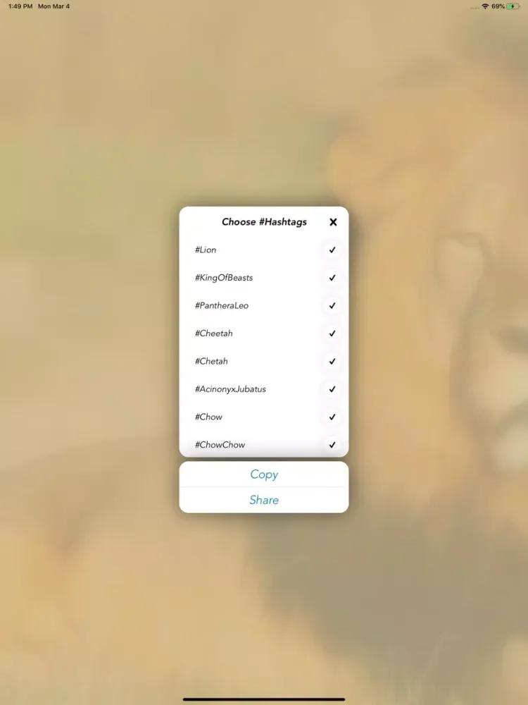 InstaTag iPad  स्क्रीनशॉट