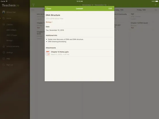 ภาพหน้าจอของ Teachers.io iPad 