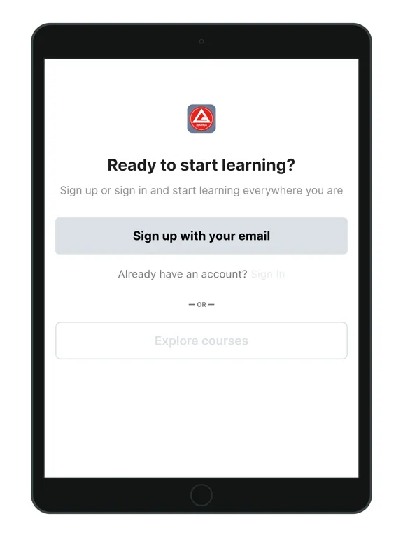 Tangkapan layar Gracie Barra Institute iPad 