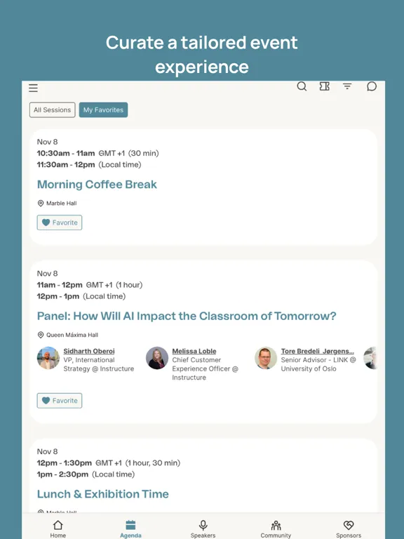 Capturas de pantalla de Instructure Events iPad 