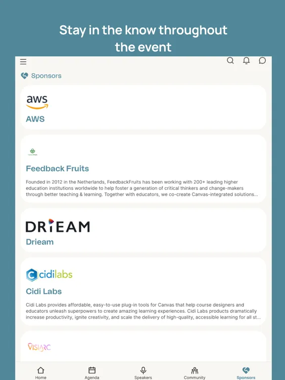 Capturas de pantalla de Instructure Events iPad 