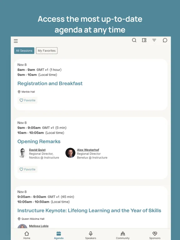 Capturas de pantalla de Instructure Events iPad 
