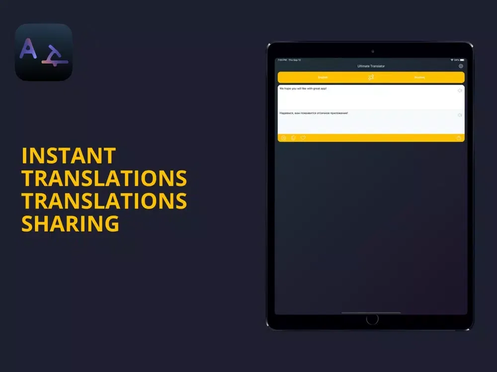 Ultimate Text Translator App iPad  Screenshots
