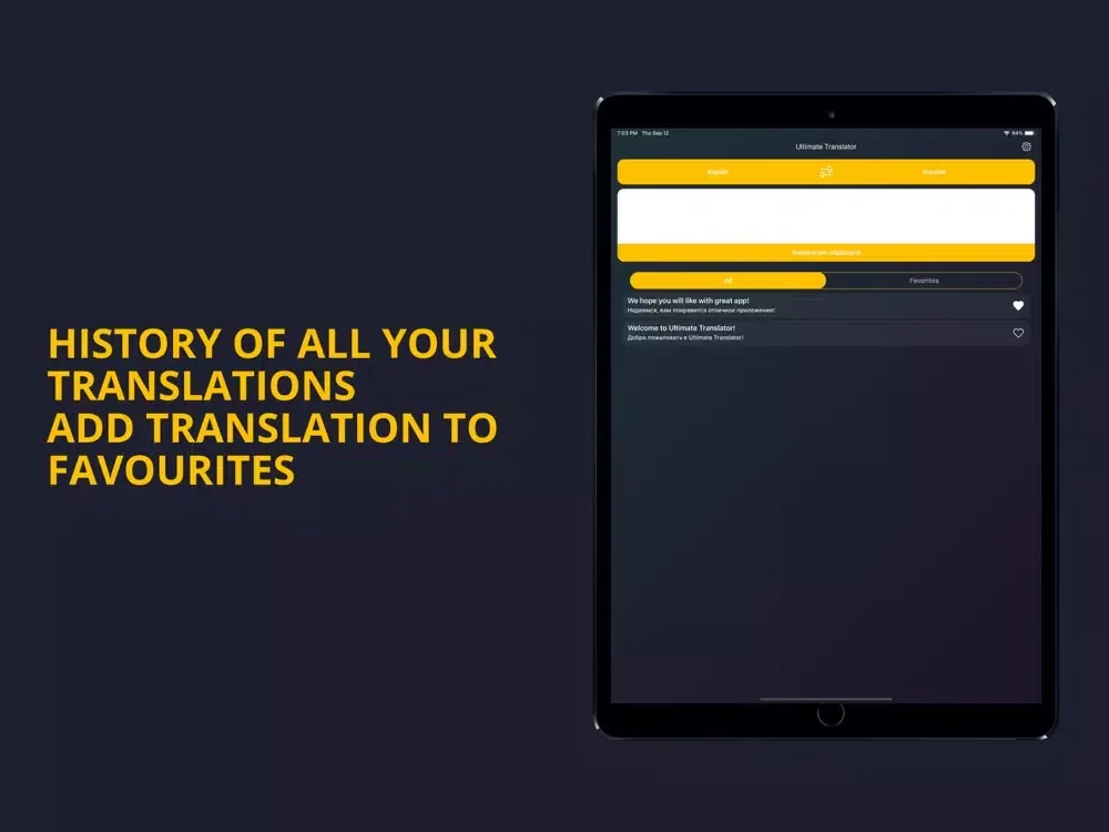 Ultimate Text Translator App iPad  Screenshots