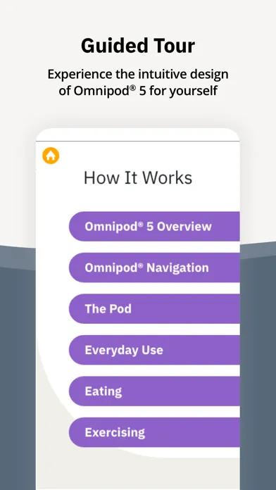 Tangkapan skrin Omnipod® 5 Simulator