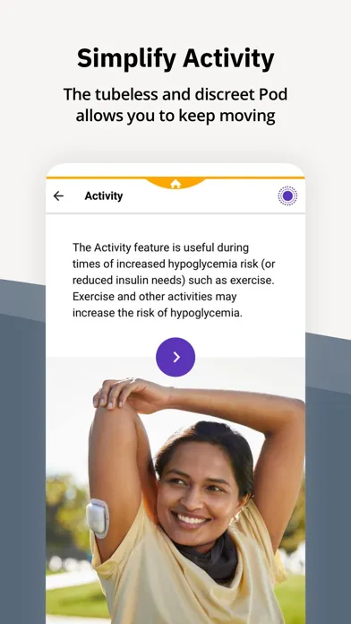 Tangkapan skrin Omnipod® 5 Simulator