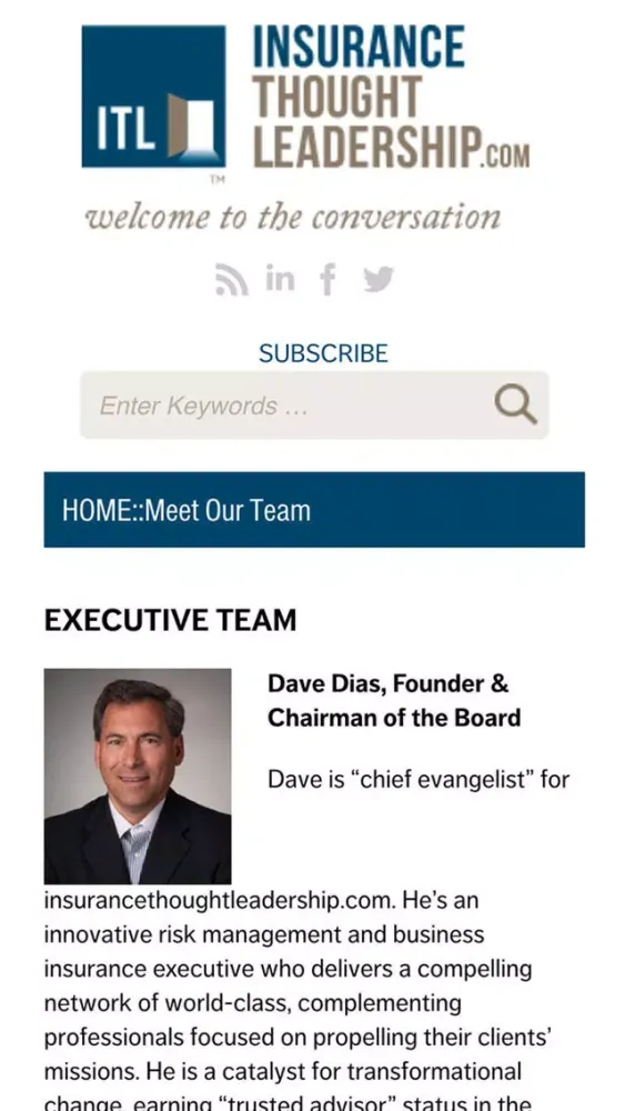 Insurance Thought Leadership - Strategy, Publishing, Promotion and Reporting 스크린샷