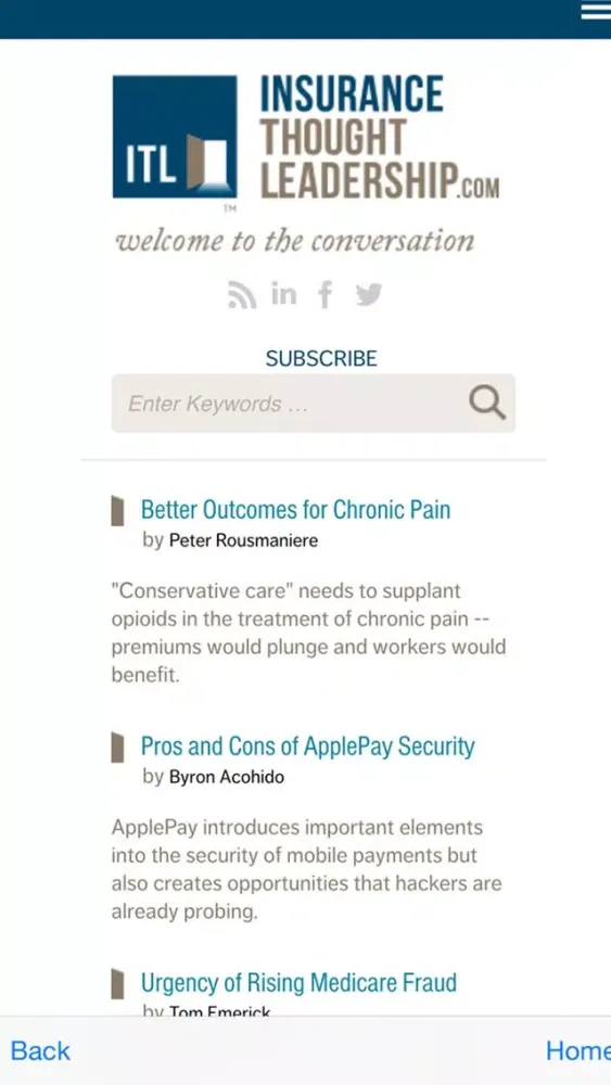 Insurance Thought Leadership - Strategy, Publishing, Promotion and Reporting 스크린샷