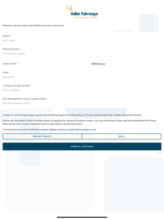 Captures d'écran de Adler Fairways Claims App iPad 