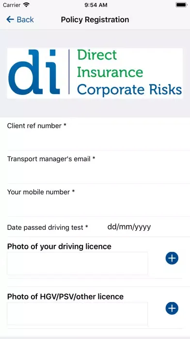 Direct Corporate Risk Screenshots